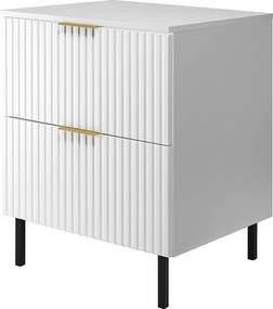 Szafka pod umywalkę, biała, 60 x 77 x 46 cm, uchwyt złoty, nogi czarne + blat