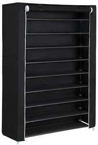 Szafa tekstylna do przechowywania z półkami MATIS 100x162 cm czarna