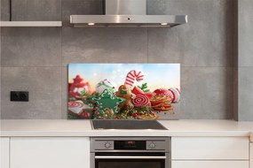 Panel szklany do Kuchni Pierniki i Bożonarodzeniowe Bombki