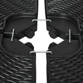 Outsunny ciężar na parasol przeciwsłoneczny 4-częściowy wodoszczelny HDPE czarny do 68 kg piaskiem 52 kg wodą | Aosom PL