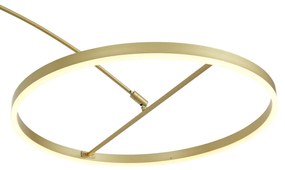 Luk Designerska lampa łukowa podłogowa złota z LED z 3-stopniowym ściemnianiem - AnelloDesignerski Oswietlenie wewnetrzne