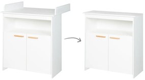 Biała komoda dziecięca z przewijakiem 88x98x75 cm Anton – Roba