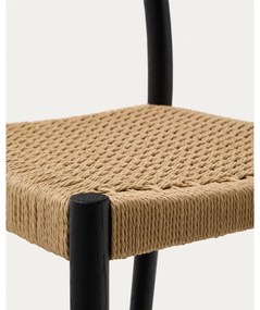 Czarny hoker z litego drewna dębowego (wysokość siedziska 65 cm) Yalia – Kave Home