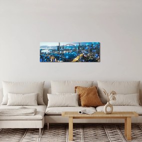 Obraz - Sieć miejska (z zegarem) (90x30 cm)