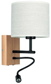 Spot-Light 57291974 - Lampa BOHO 1xE27/25W + LED/1W/230V dąb, elastyczna