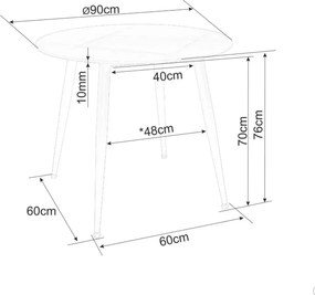 Okrągły stół jadalniany NELVO 90 cm, trawertyn/kaszmir