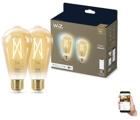 SET 2x LED Ściemnialna żarówka VINTAGE ST64 E27/6,7W/230V 2000-5000K Wi-Fi - WiZ