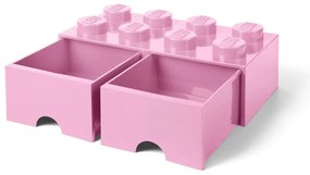 Jasnoróżowy pojemnik z 2 szufladami LEGO®