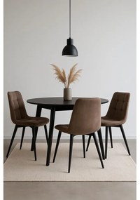 Okrągły stół z czarnym blatem 105x105 cm Vojens – House Nordic