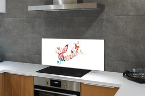 Szklany Panel Kolorowe Nuty i Motyle