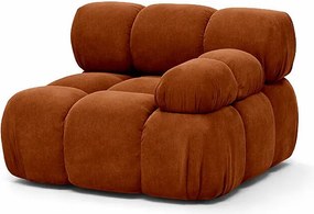 Moduł boczny do systemu modułowego, tkanina welur Salvador, Brązowy, Prawy, Selia