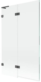 Mexen Lunar L parawan nawannowy 2-skrzydłowy lewy 110 x 150 cm, transparent, gun gray szczotkowany - 897L-110-100-66-00-L