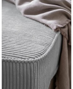 Jasnoszary sztruksowy szezlong (prawostronny) Chic Charlotte – Miuform