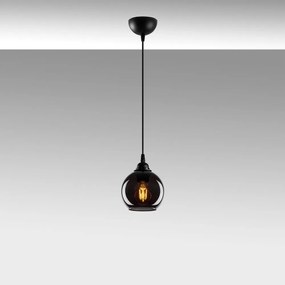 Czarna lampa wisząca ze szklanym kloszem ø 15 cm Smoked – Opviq lights