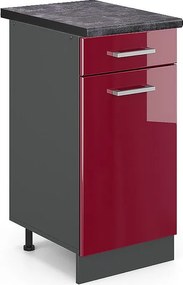 Szafka dolna do kuchni czerwony połysk 40x60x81.6 r-line
