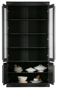 Czarna witryna z litego drewna sosnowego 110x215 cm Organize – BePureHome