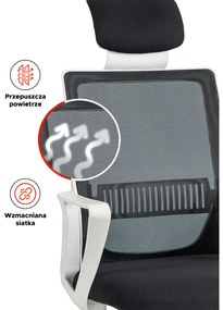 Fotel Biurowy Ergonomiczny Obrotowy FLEX Czarny Nowoczesny