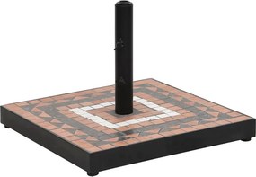 Ceramiczna kwadratowa podstawa do parasola terakota + czarny W7-B69