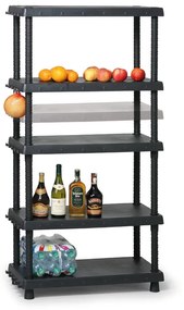 Plastikowy regał z regulowaną wysokością półek, 1645 x 820 x 400 mm