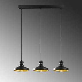 Czarna lampa wisząca z metalowym kloszem Berceste – Opviq lights