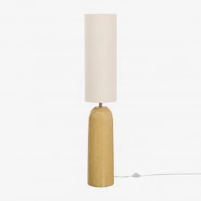Lampa Stojąca Z Ceramiki I Lnu Macarena Dried Herb - Sklum
