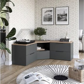 Ściana w salonie antracyt/sonoma 68x68x50 wido