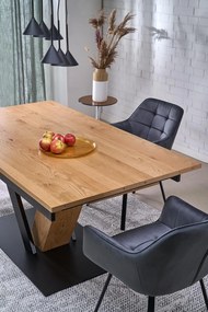 Stół do jadalni rozkładany naturalny/czarny 160-220/90/78 cm FANIS