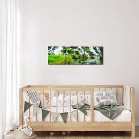 Obraz - wodospady (z zegarem) (90x30 cm)