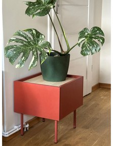 Szafka nocna Desin z szufladą 45 cm - ceramic red / dąb nagano