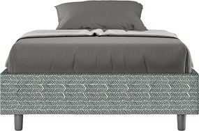 Łóżko wyposażone w stelaż z listwami tapicerowane 120x200 tkaniny Aragona 7 błękitny Azelia