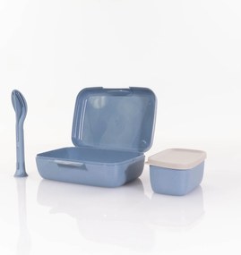 Śniadaniówka z przegródkami CANDY READY + zestaw sztućców, 4 elementy, KOZIOL
