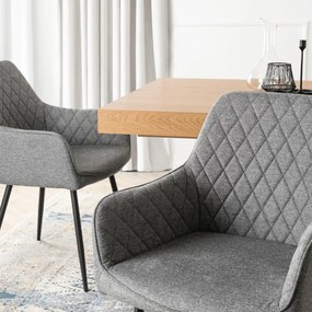 Krzesło Tapicerowane do Jadalni BRESSO 2 Szare Nowoczesne Loft