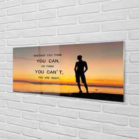 Szklany Panel Napis na tle Morza