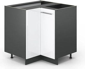 Szafka narożna biały wysoki połysk 80.5x51.6x82 fame-line