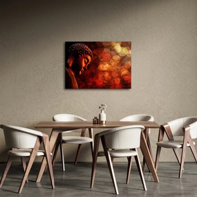 Obraz - Budda w odcieniach czerwieni (70x50 cm)