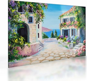 Obraz na szkle - Grecka aleja, obraz olejny (70x50 cm)