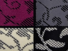 Dywan nowoczesny Luna Elements  Patchwork Czarno-Fioletowy  140 cm x 200 cm