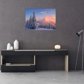 Obraz na szkle - Zimowy krajobraz (70x50 cm)
