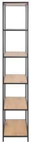 Czarno-naturalny regał w dekorze dębu 77x185 cm Seaford – Actona