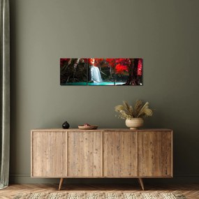 Obraz - Wodospad (z zegarem) (90x30 cm)