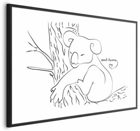 Plakat Śpiący koala 30x21 cm z ramą czarną bez marginesu ARTGEIST B