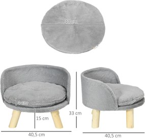 PawHut Łóżko dla psa sofa z poduszką podwyższone łóżko dla zwierząt szare | Aosom PL