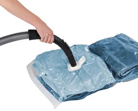 Worki próżniowe do przechowywania, zestaw plastikowych toreb + pompka - 40 x 60 cm (3 szt.), 50 x 70 cm (2 szt.), WENKO