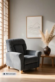 Popielaty fotel dla seniora H7-S61