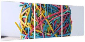 Obraz gumek (z zegarem) (90x30 cm)