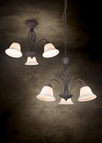 Ciemnobrązowa lampa sufitowa ze szklanym kloszem Rustica – Trio