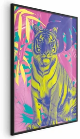 Plakat Kolorowy tygrys 60x90 cm z ramą czarną bez marginesu ARTGEIST B