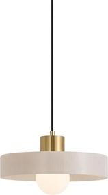Lampa wisząca retro mosiądz z bielą do systemu szynowego 1-fazowego - Iconic Jina