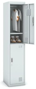 Szafka skrytkowa, 2 schowki, 1800 x 380 x 450 mm, zamek cylindryczny, drzwi ciemnoszare