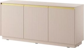 Komoda Miraza 3-drzwiowa 154 cm nowoczesna ryflowana MDF 6 półek